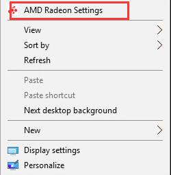 amd radeon setting from desktop