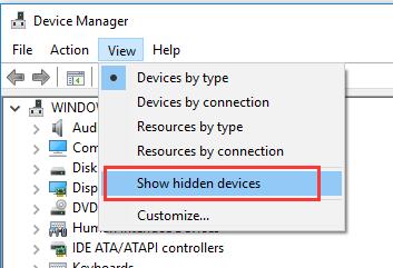 show all hidden devices