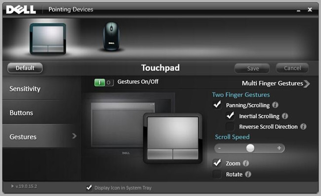 dell inspiron turn off touchpad