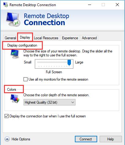 remote desktop connection manager fix scaling