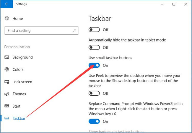 windows 10 taskbar too big