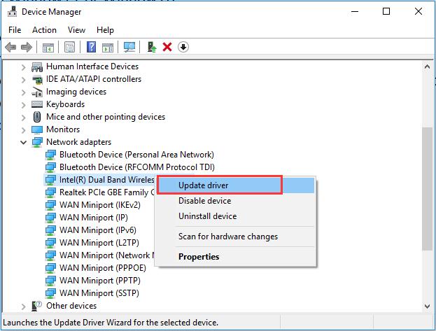 how to update wireless network adapter driver