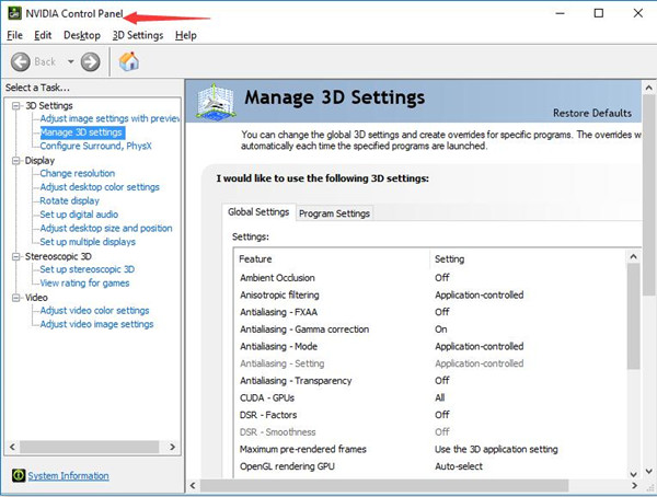 nvidia control panel download windows 10 64 bit latest version