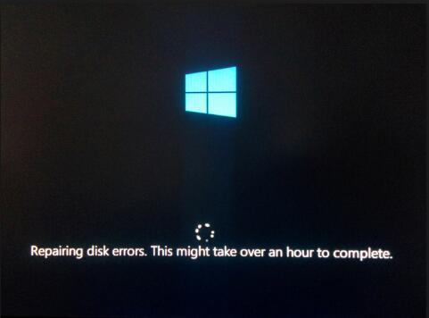 windows 10 repairing disk errors stuck