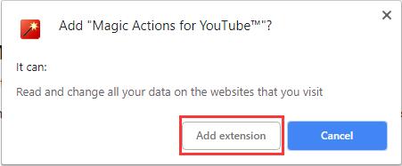 add extensions magic actions